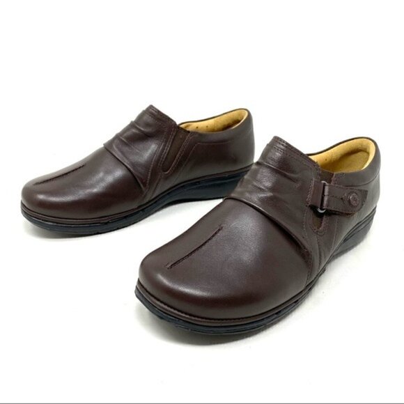 Clarks Un Casey Dark Brown Leather comfort loafer shoes NARROW - Picture 2 of 9